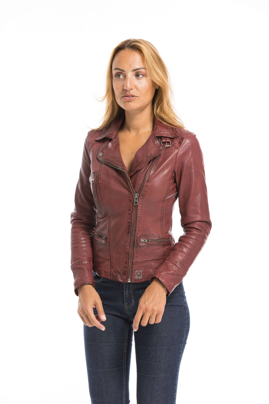 Blouson Cuir Femme Feu Oakwood Style Biker "62065" 3 Blouson Cuir Femme Feu Oakwood Style Biker "62065" – Image 3