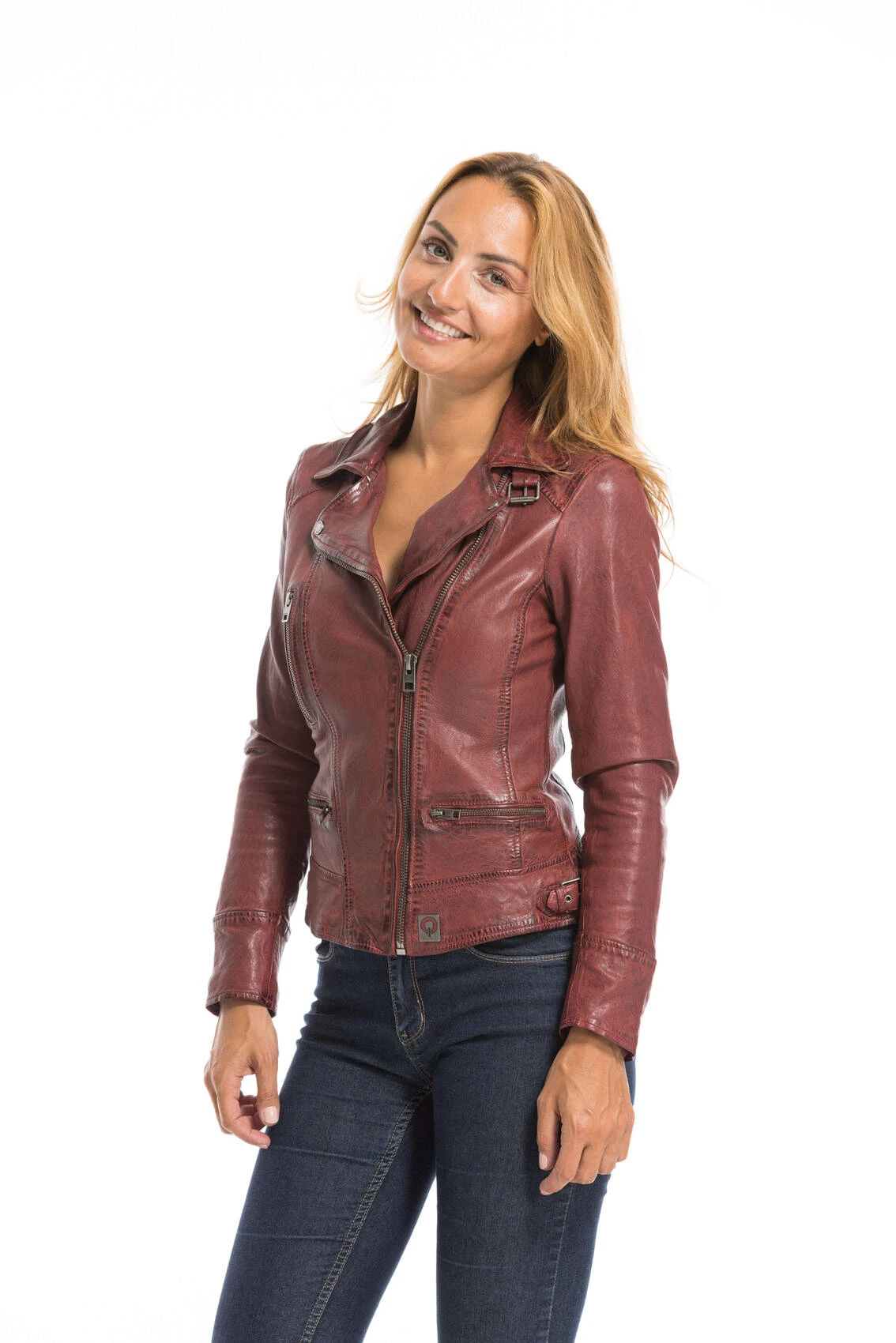 Blouson Cuir Femme Feu Oakwood Style Biker "62065" 9 Blouson Cuir Femme Feu Oakwood Style Biker "62065" – Image 9