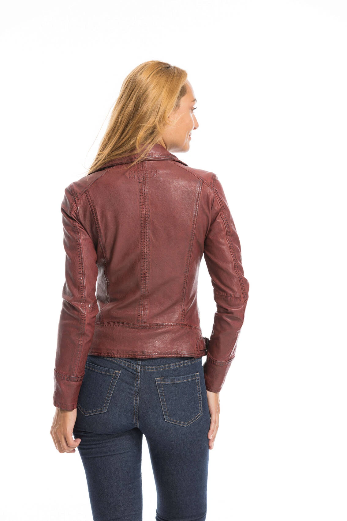 Blouson Cuir Femme Feu Oakwood Style Biker "62065" 17 Blouson Cuir Femme Feu Oakwood Style Biker "62065" – Image 17