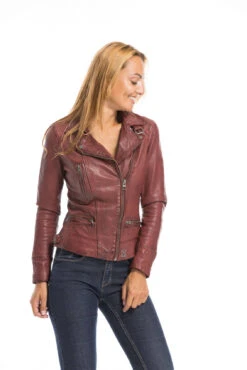 Blouson Cuir Femme Feu Oakwood Style Biker "62065" 25 Blouson Cuir Femme Feu Oakwood Style Biker "62065" -Maroquinerie cg23femme62065feu23260 036378800 1618 29092022
