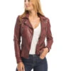 Blouson Cuir Femme Feu Oakwood Style Biker "62065"