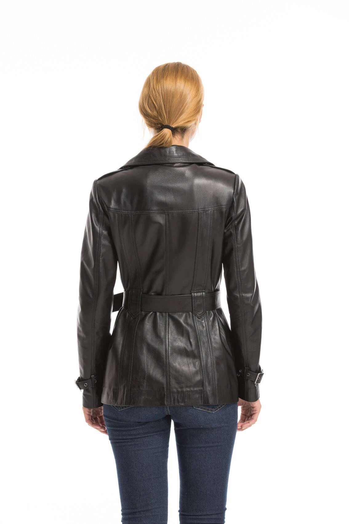 Veste Cuir Femme Noir " 6213 " 10 Veste Cuir Femme Noir " 6213 " – Image 10