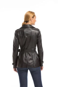 Veste Cuir Femme Noir " 6213 "