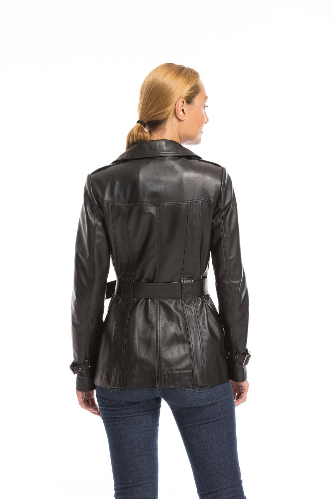 Veste Cuir Femme Noir " 6213 " 1 Veste Cuir Femme Noir " 6213 "