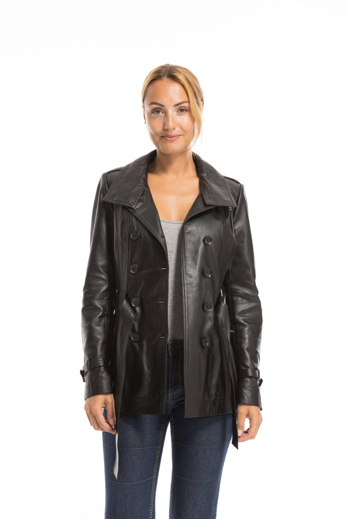 Veste Cuir Femme Noir " 6213 " 11 Veste Cuir Femme Noir " 6213 " – Image 11
