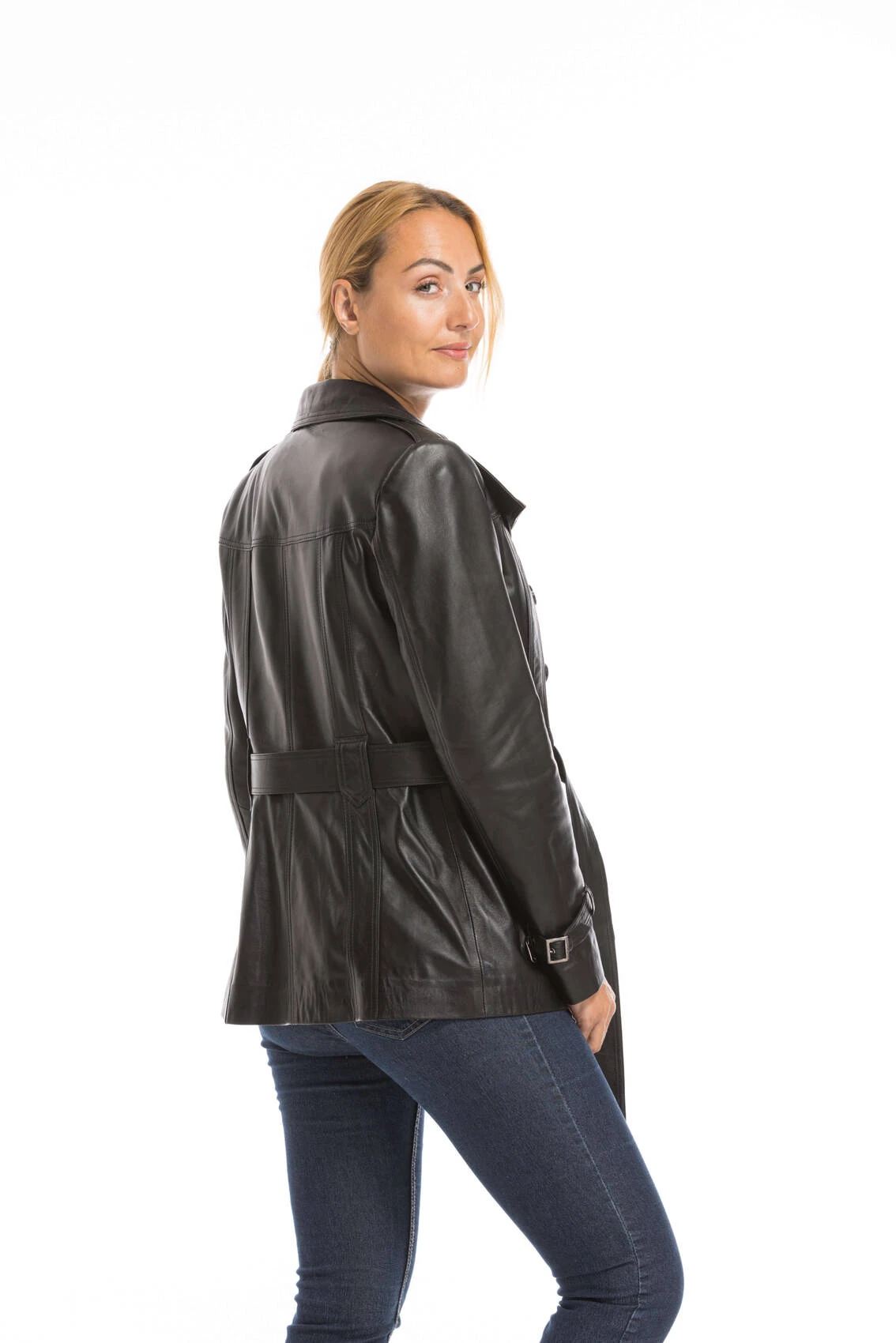 Veste Cuir Femme Noir " 6213 " 6 Veste Cuir Femme Noir " 6213 " – Image 6
