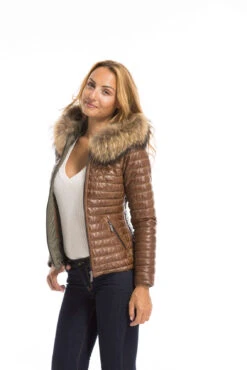 Blouson Cuir Femme Cognac Style Doudoune Oakwood " 62666 " -Maroquinerie cg23femme62666cognac23144 024424600 1625 29092022