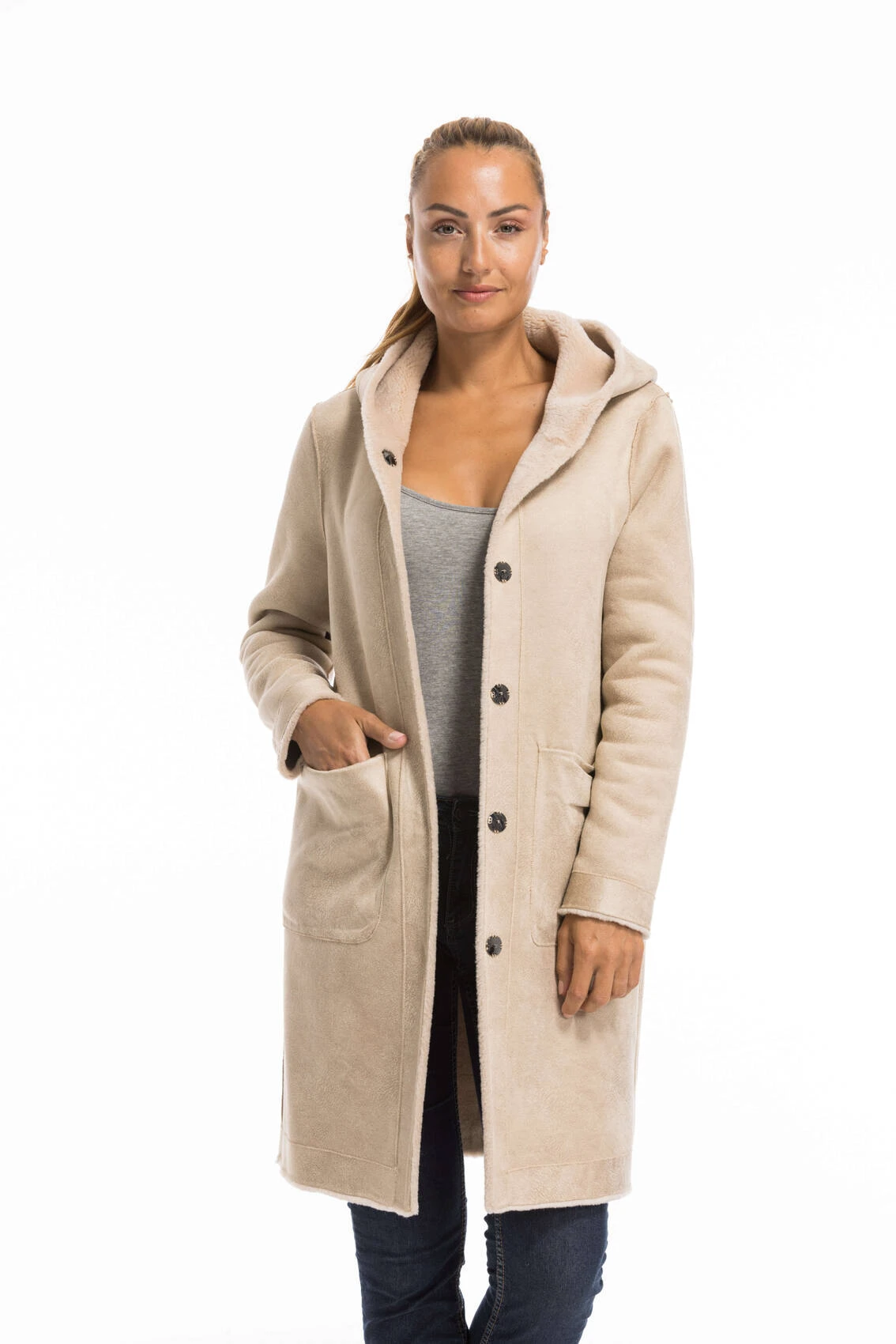 Manteau Laine Femme Café Oakwood " 63747 " 2 Manteau Laine Femme Café Oakwood " 63747 " – Image 2
