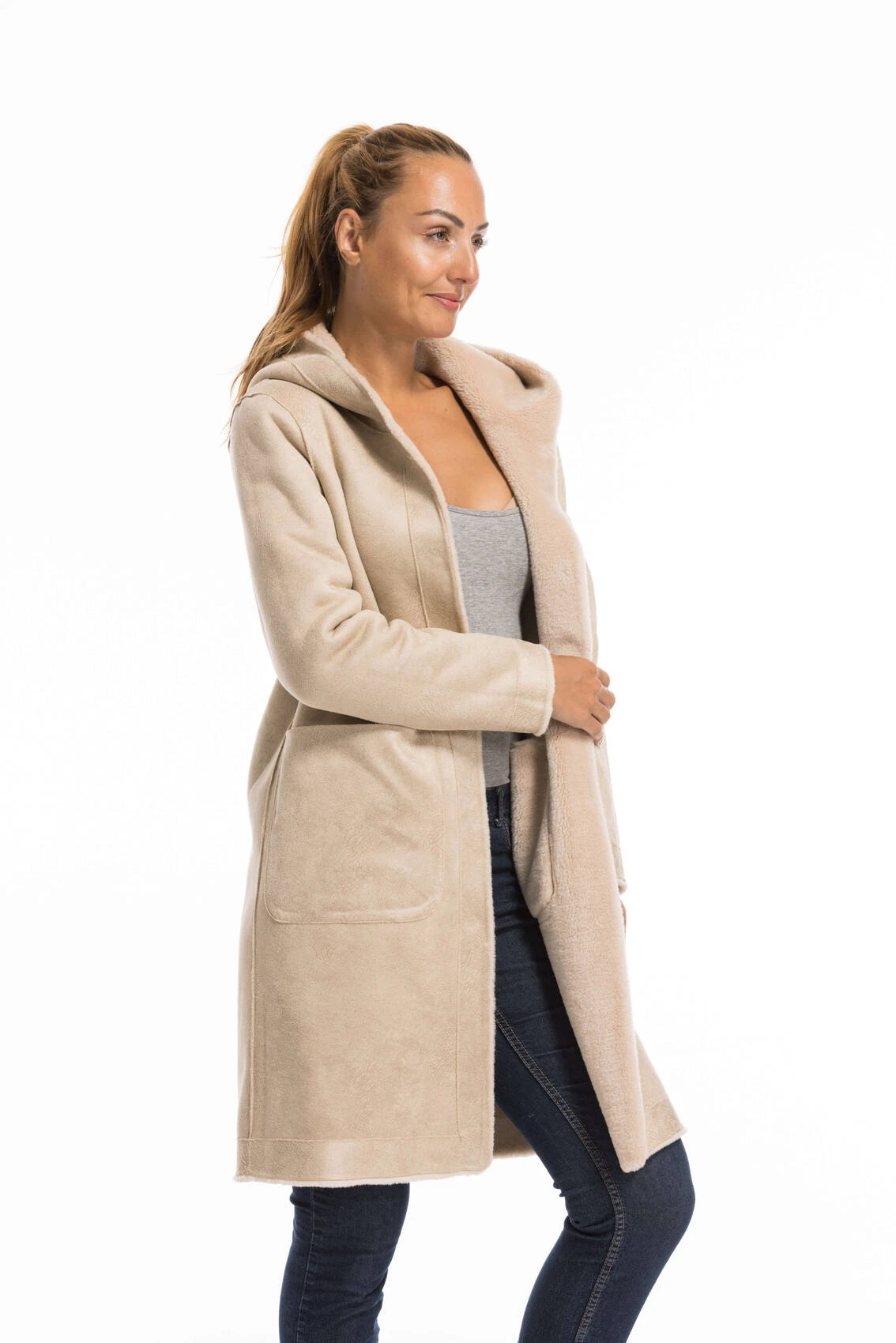 Manteau Laine Femme Café Oakwood " 63747 " 7 Manteau Laine Femme Café Oakwood " 63747 " – Image 7