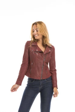 Blouson Cuir Femme Feu Oakwood " 64095 " -Maroquinerie cg23femme64095feu23579 077615300 1636 29092022