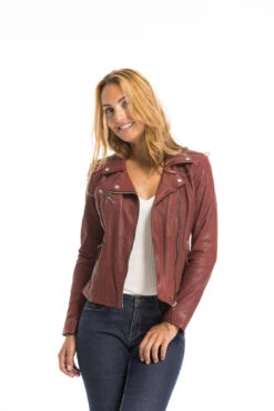 Blouson Cuir Femme Feu Oakwood " 64095 " -Maroquinerie cg23femme64095feu23591 072420100 1635 29092022