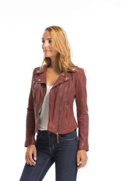Blouson Cuir Femme Feu Oakwood " 64095 " -Maroquinerie cg23femme64095feu23592 071353800 1635 29092022