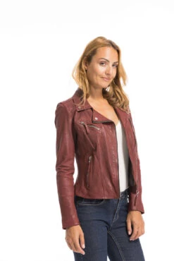 Blouson Cuir Femme Feu Oakwood " 64095 " -Maroquinerie cg23femme64095feu23594 025882100 1635 29092022