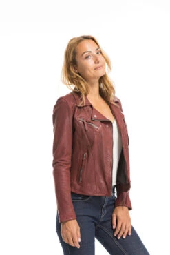 Blouson Cuir Femme Feu Oakwood " 64095 " -Maroquinerie cg23femme64095feu23595 008073400 1635 29092022