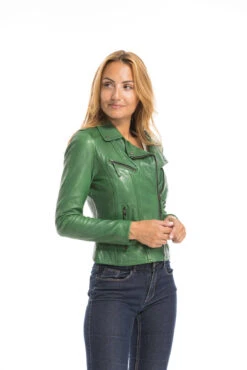 Blouson Cuir Femme Vert Oakwood " 64095 " -Maroquinerie cg23femme64095vert23419 038692600 1636 29092022