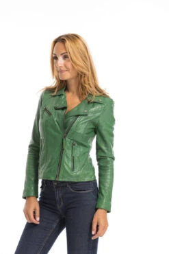 Blouson Cuir Femme Vert Oakwood " 64095 " -Maroquinerie cg23femme64095vert23421 016183700 1636 29092022