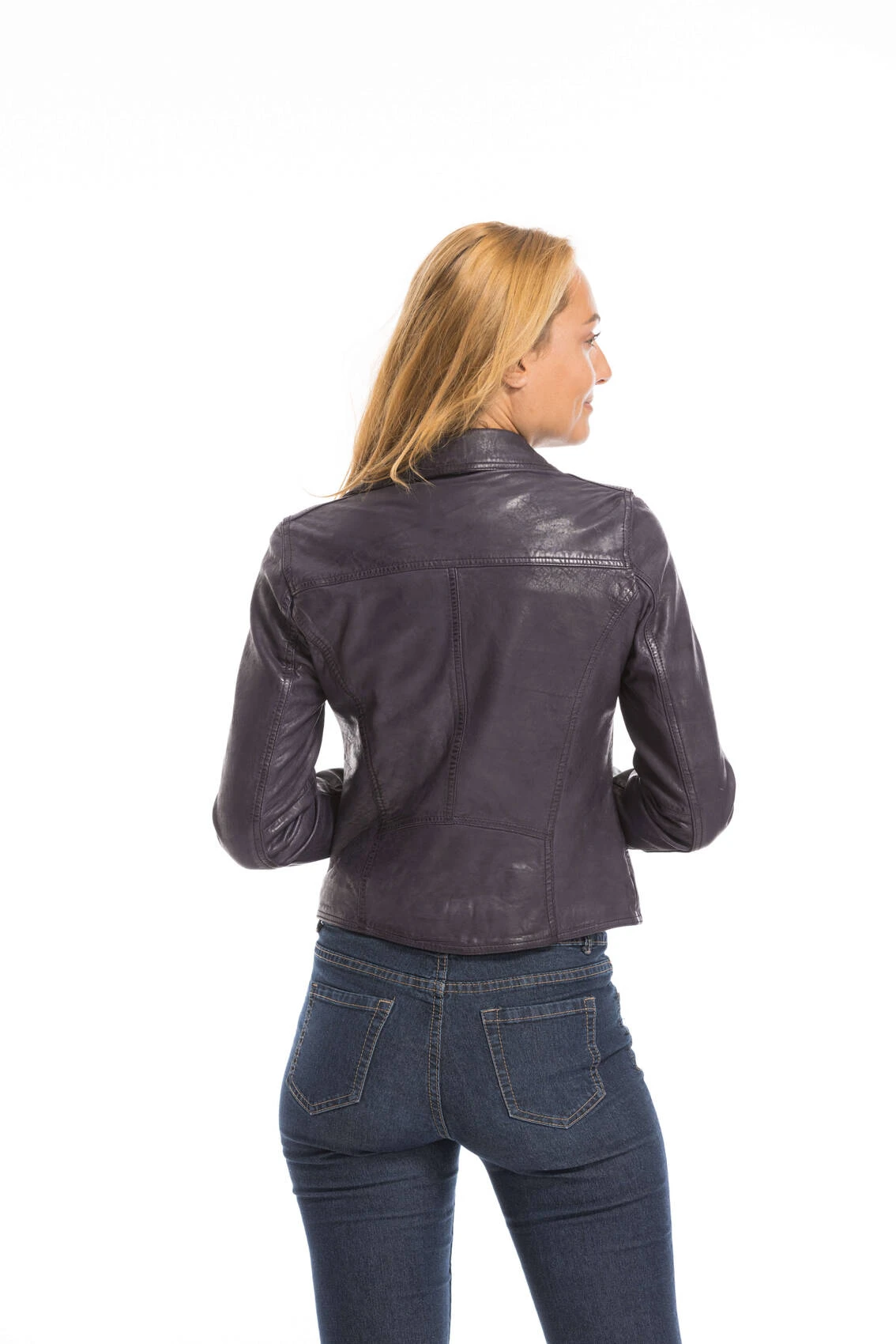 Blouson Cuir Femme Violet Oakwood " 64095 " 13 Blouson Cuir Femme Violet Oakwood " 64095 " – Image 13