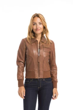 Oakwood Blouson Cuir Femme Whisky " 64219 " -Maroquinerie cg23femme64219whisky22084 051428400 1639 29092022