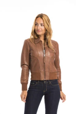 Oakwood Blouson Cuir Femme Whisky " 64219 " -Maroquinerie cg23femme64219whisky22086 081229100 1639 29092022