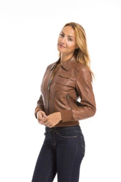 Oakwood Blouson Cuir Femme Whisky " 64219 " -Maroquinerie cg23femme64219whisky22093 092888000 1639 29092022