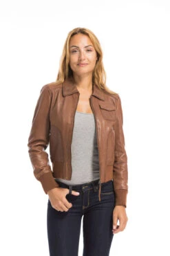 Oakwood Blouson Cuir Femme Whisky " 64219 " -Maroquinerie cg23femme64219whisky22101 025539700 1639 29092022