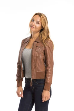 Oakwood Blouson Cuir Femme Whisky " 64219 "