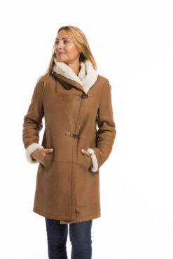 Trois Quart Mouton Femme Cognac "96990"