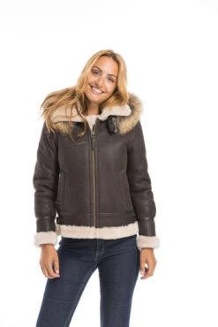 Bombardier Femme Marron "BOMBARDIER CAPUCHE" Bordure Fourrure -Maroquinerie cg23femmebombardierrmarron23661 045877300 1729 29092022