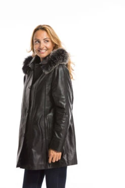 Trois Quart Cuir Femme Noir " CELINA " -Maroquinerie cg23femmecelinanoir22993 014469500 1734 29092022