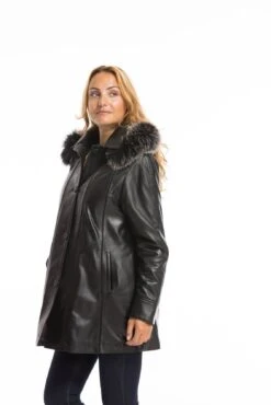 Trois Quart Cuir Femme Noir " CELINA " -Maroquinerie cg23femmecelinanoir22998 056140200 1733 29092022