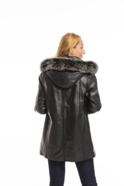 Trois Quart Cuir Femme Noir " CELINA " -Maroquinerie cg23femmecelinanoir22999 040983800 1733 29092022