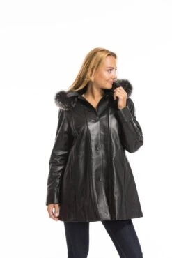 Trois Quart Cuir Femme Noir " CELINA " -Maroquinerie cg23femmecelinanoir23001 086477600 1733 29092022