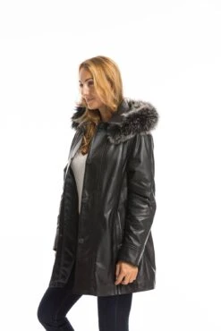 Trois Quart Cuir Femme Noir " CELINA " -Maroquinerie cg23femmecelinanoir23008 064036300 1734 29092022