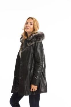 Trois Quart Cuir Femme Noir " CELINA " -Maroquinerie cg23femmecelinanoir23009 012600200 1733 29092022