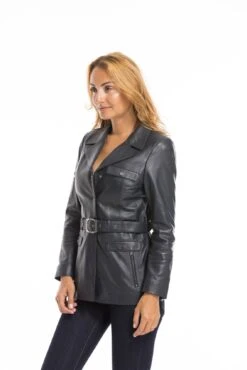 Veste Cuir Femme Demi Longueur Marine " Edelweiss " -Maroquinerie cg23femmeedelweissmarine23095 018835500 1522 03102022