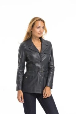 Veste Cuir Femme Demi Longueur Marine " Edelweiss " -Maroquinerie cg23femmeedelweissmarine23100 086868700 1522 03102022
