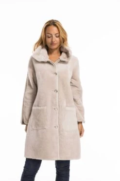Manteau Mouton Femme Beige " GRETA " -Maroquinerie cg23femmegretabeige22476 067933400 1552 03102022