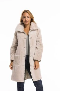 Manteau Mouton Femme Beige " GRETA " -Maroquinerie cg23femmegretabeige22477 035050000 1552 03102022