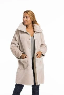 Manteau Mouton Femme Beige " GRETA " -Maroquinerie cg23femmegretabeige22478 003546000 1552 03102022