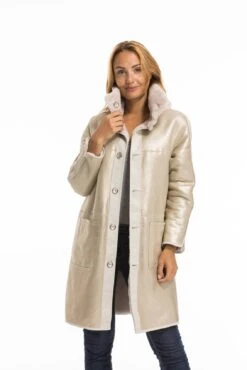 Manteau Mouton Femme Beige " GRETA " -Maroquinerie cg23femmegretabeige22486 055136300 1551 03102022