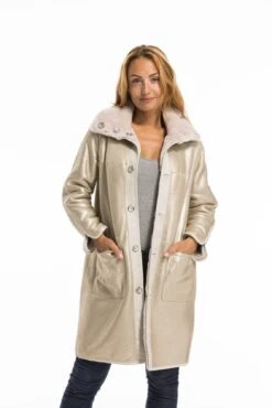 Manteau Mouton Femme Beige " GRETA " -Maroquinerie cg23femmegretabeige22497 041672800 1551 03102022