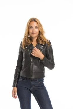 Perfecto Cuir Femme Noir Schott "LCW 1601D" -Maroquinerie cg23femmelcw1601dnoir23492 052043500 1526 29092022