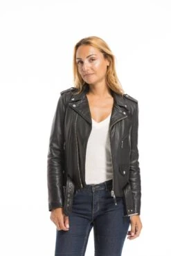 Perfecto Cuir Femme Noir Schott "LCW 8600" -Maroquinerie cg23femmelcw8600noir23440 038253300 1531 29092022