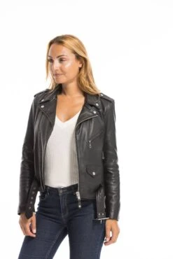 Perfecto Cuir Femme Noir Schott "LCW 8600" -Maroquinerie cg23femmelcw8600noir23441 038156500 1530 29092022