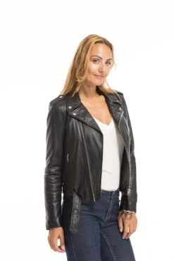 Perfecto Cuir Femme Noir Schott "LCW 8600" -Maroquinerie cg23femmelcw8600noir23443 040262100 1530 29092022