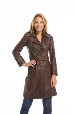 Trois Quart Cuir Femme Marron C 469 Style Trench "MODESA" 22 Trois Quart Cuir Femme Marron C 469 Style Trench "MODESA" -Maroquinerie cg23femmemodesac46922672 021682400 1537 03102022
