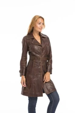 Trois Quart Cuir Femme Marron C 469 Style Trench "MODESA" 30 Trois Quart Cuir Femme Marron C 469 Style Trench "MODESA" -Maroquinerie cg23femmemodesac46922679 035044500 1537 03102022