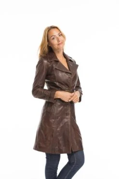 Trois Quart Cuir Femme Marron C 469 Style Trench "MODESA" 27 Trois Quart Cuir Femme Marron C 469 Style Trench "MODESA" -Maroquinerie cg23femmemodesac46922680 044628400 1537 03102022