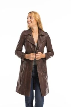 Trois Quart Cuir Femme Marron C 469 Style Trench "MODESA" 37 Trois Quart Cuir Femme Marron C 469 Style Trench "MODESA" -Maroquinerie cg23femmemodesac46922683 027432300 1537 03102022