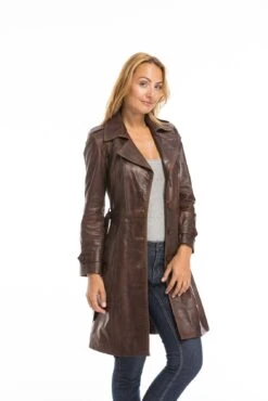 Trois Quart Cuir Femme Marron C 469 Style Trench "MODESA" 26 Trois Quart Cuir Femme Marron C 469 Style Trench "MODESA" -Maroquinerie cg23femmemodesac46922690 071231300 1537 03102022